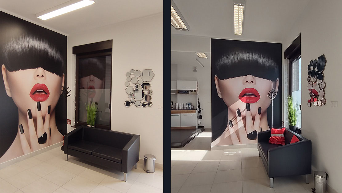 Fototapeta na ścianie salonu fryzjerskiego Studio Fryzur M