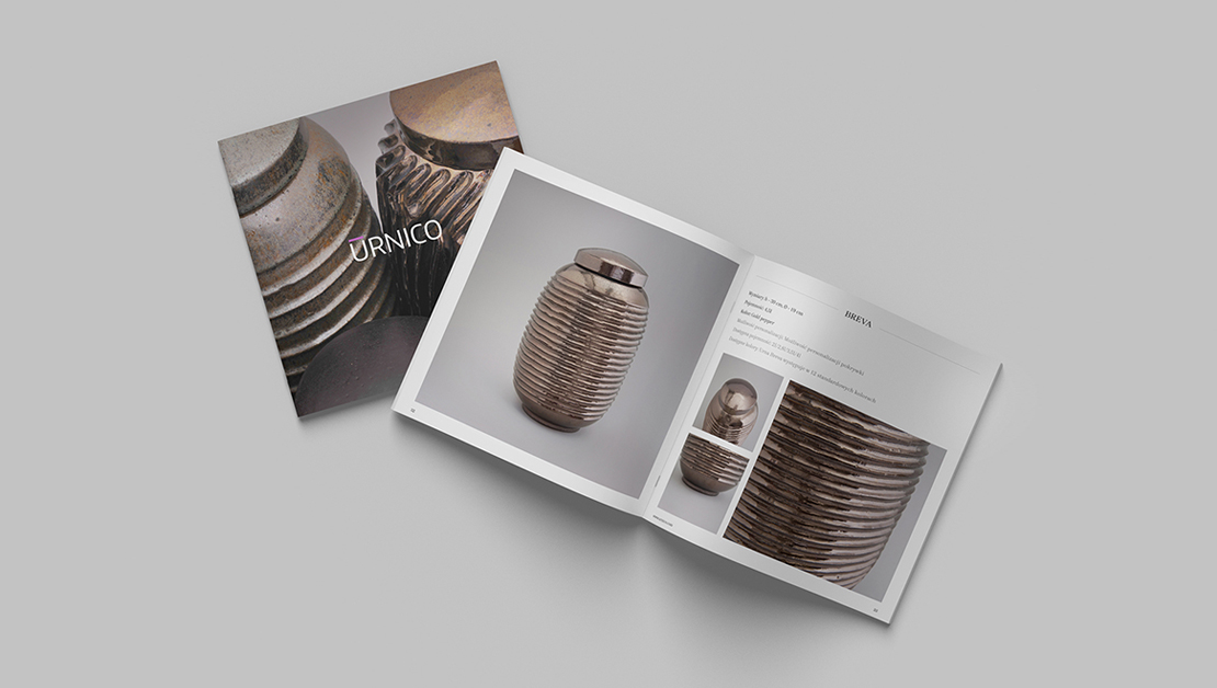Projekt katalogu ręcznej produkcji ceramicznych urn Urnico