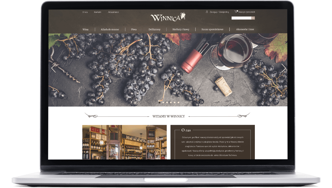 Projekt strony internetowej sklepu Winnica