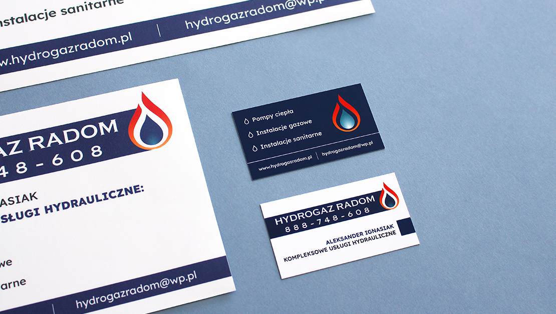 Hydrogaz Radom business cards and stickers