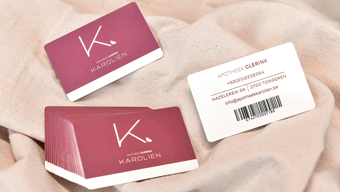 Karolien plastic customer loyalty cards with bar codes